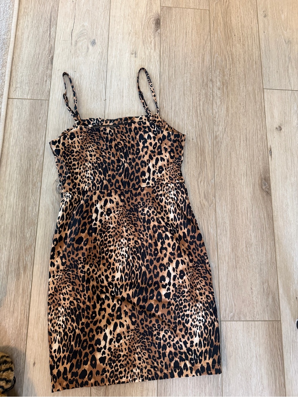Forever 21 Leopard Print Spaghetti Strap Midi Dress - Brown & Black